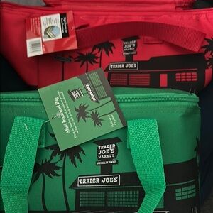 Trader Joe's Mini Insulated Bags - Red and Green